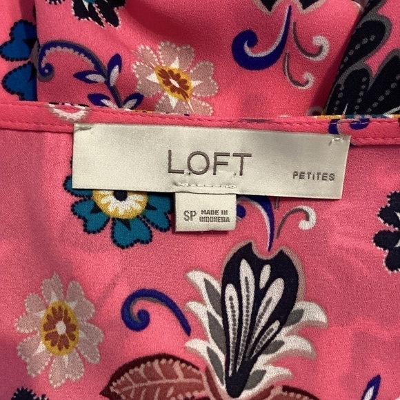 LOFT Tank Top Size SP Pink Floral - Picture 6 of 7